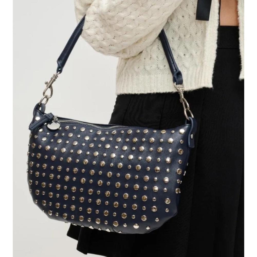 URBAN EXPRESSIONS JORDAN STUDDED VEGAN LEATHER CONVERTIBLE SHOULER BAGS